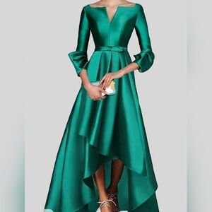 NWT LanTing Emerald Green Satin High-Low Gown – Size 22W